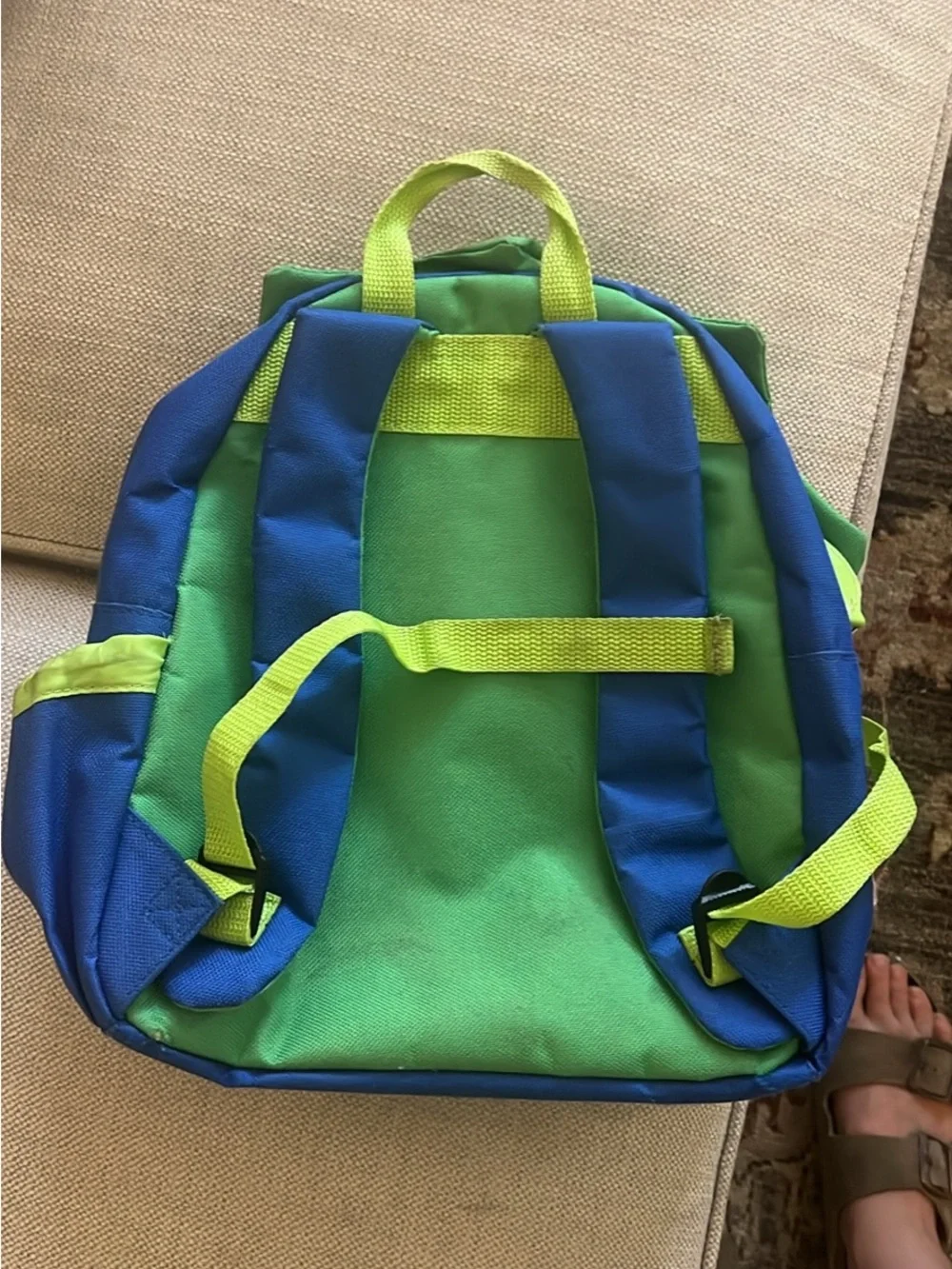 Skip Hop Preschool Backpack Green and Blue Dinosaur with Name Embroidered 